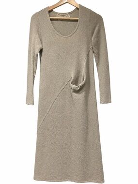Neutral hemp dress with pocket